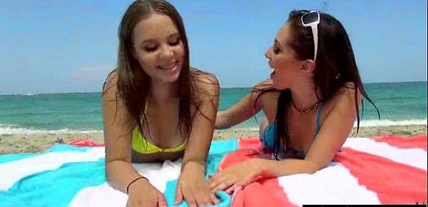  Teen Lez Girls (Jenna Sativa & Liza Rowe) Make Love In Front Of Cam clip-15